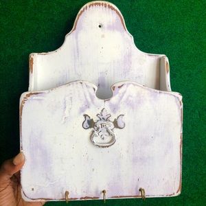 Handmade Vintage Mail Holder w/ Key Hooks